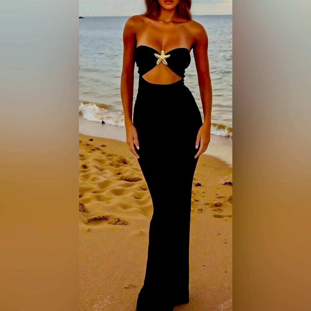 Elegant Black Strapless Dress